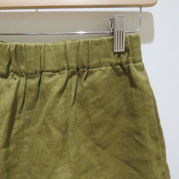 NICOLE PURDY The Classic Short in Khaki Brown Linen Boho Minimalist - Size XS - Picture 3 of 12